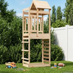 vidaXL Speeltoren Bruin 52,5 x 85 x 238 cm Massief grenenhout