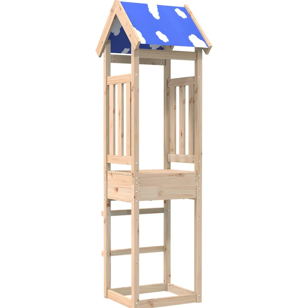 vidaXL Speeltoren Bruin 85 x 52,5 x 239 cm Massief grenenhout
