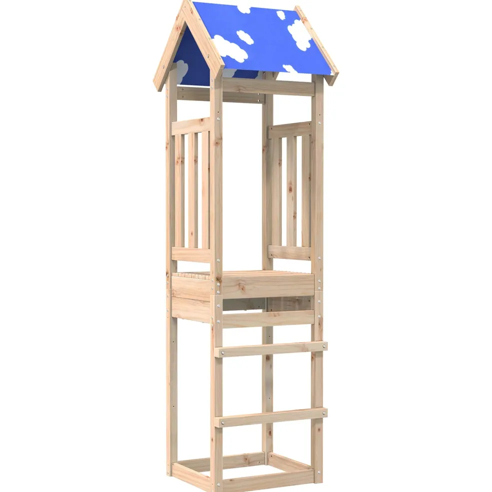vidaXL Speeltoren Bruin 85 x 52,5 x 239 cm Massief grenenhout