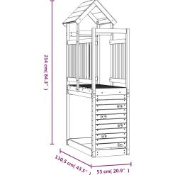 vidaXL Speeltoren Bruin 53 x 110,5 x 214 cm Massief grenenhout