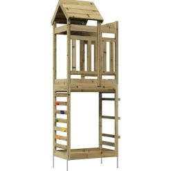 vidaXL Speeltoren Bruin 52,5 x 85 x 238 cm Massief geïmpregneerd hout