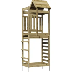 vidaXL Speeltoren Bruin 52,5 x 85 x 238 cm Massief geïmpregneerd hout