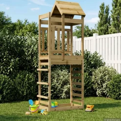 vidaXL Speeltoren Bruin 52,5 x 85 x 238 cm Massief geïmpregneerd hout