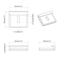 vidaXL Spiegel Bevestigingsbeugel 340 Nikkel 35 x 30 x 8,3 mm Staal