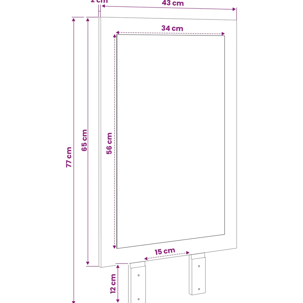 vidaxl Spiegel FAUSKE Wit 43 x 3,5 x 77 cm Rechthoekig