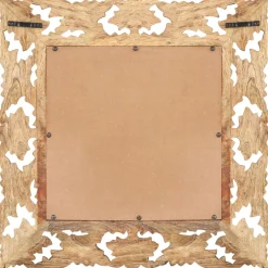 vidaXL Spiegel handgesneden 50x50 cm massief mangohout bruin