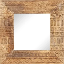 vidaXL Spiegel handgesneden 50x50x2,5 cm massief mangohout