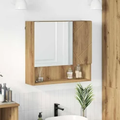 vidaXL Spiegelkast Artisan Eiken 59 x 17 x 55 cm Bewerkt hout