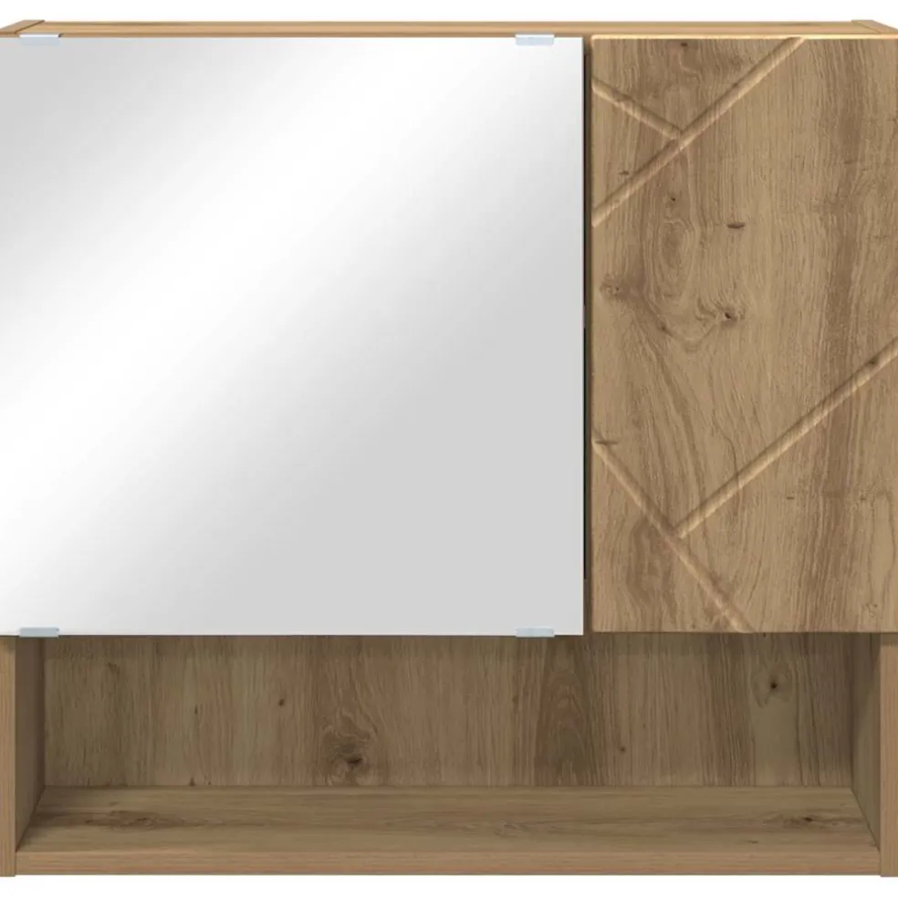 vidaXL Spiegelkast Artisan Eiken 59 x 17 x 55 cm Bewerkt hout