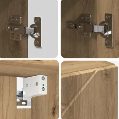 vidaXL Spiegelkast Artisan Eiken 59 x 17 x 55 cm Bewerkt hout