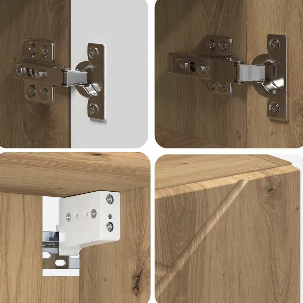 vidaXL Spiegelkast Artisan Eiken 59 x 17 x 55 cm Bewerkt hout