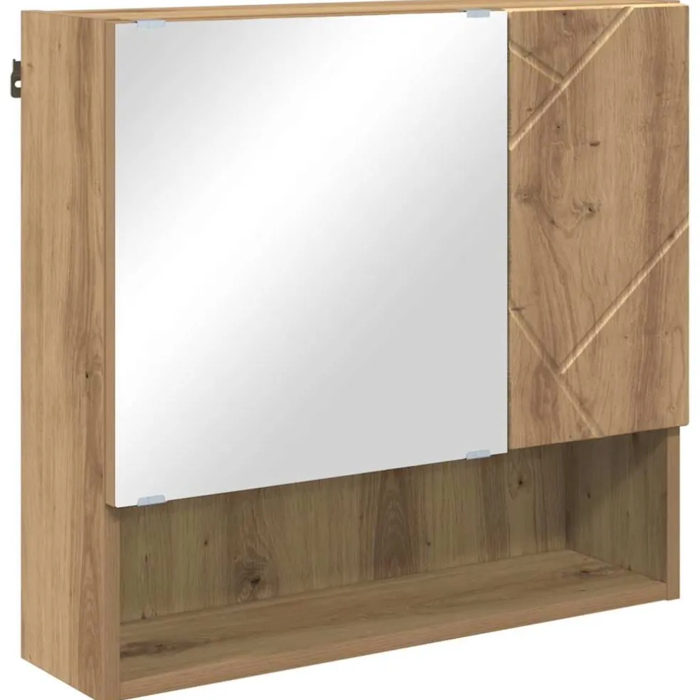 vidaXL Spiegelkast Artisan Eiken 59 x 17 x 55 cm Bewerkt hout