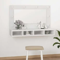 vidaXL Spiegelkast met LED-verlichting 90x31,5x62 cm wit