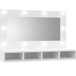 vidaXL Spiegelkast met LED-verlichting 90x31,5x62 cm wit