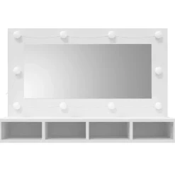 vidaXL Spiegelkast met LED-verlichting 90x31,5x62 cm wit