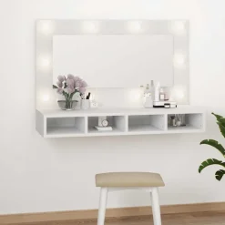 vidaXL Spiegelkast met LED-verlichting 90x31,5x62 cm wit