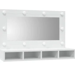 vidaXL Spiegelkast met LED-verlichting 90x31,5x62 cm wit