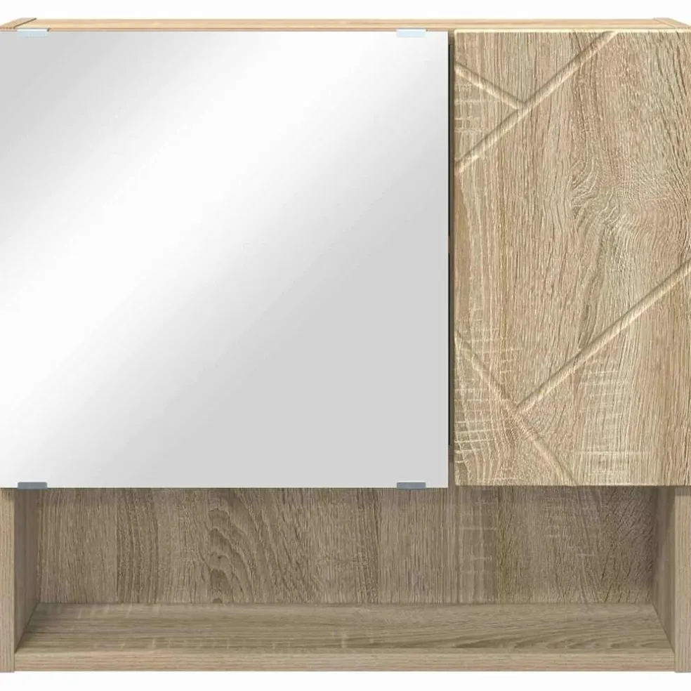 vidaXL Spiegelkast Sonoma Eiken 59 x 17 x 55 cm Bewerkt hout