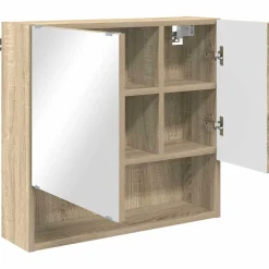 vidaXL Spiegelkast Sonoma Eiken 59 x 17 x 55 cm Bewerkt hout