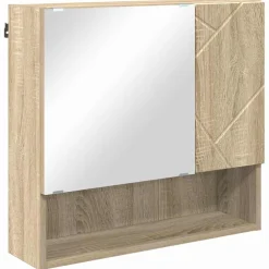 vidaXL Spiegelkast Sonoma Eiken 59 x 17 x 55 cm Bewerkt hout