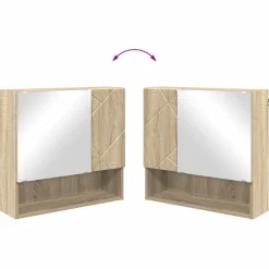 vidaXL Spiegelkast Sonoma Eiken 59 x 17 x 55 cm Bewerkt hout