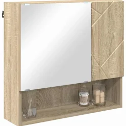 vidaXL Spiegelkast Sonoma Eiken 59 x 17 x 55 cm Bewerkt hout