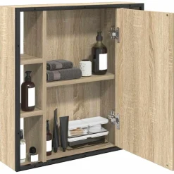 vidaXL Spiegelkast Sonoma Eiken 60 x 16 x 60 cm Bewerkt hout
