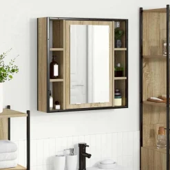 vidaXL Spiegelkast Sonoma Eiken 60 x 16 x 60 cm Bewerkt hout