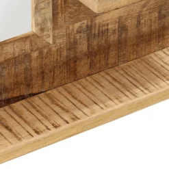 vidaXL Spiegel met schappen 80x8x55 cm glas en massief mangohout