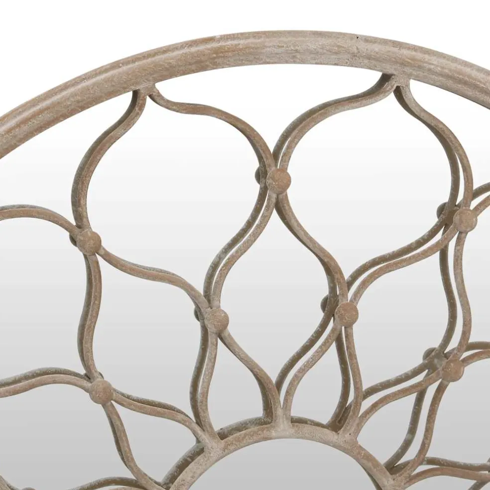 vidaXL Spiegel rond 40x3 cm ijzer zandkleurig
