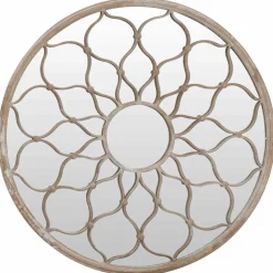 vidaXL Spiegel rond 40x3 cm ijzer zandkleurig
