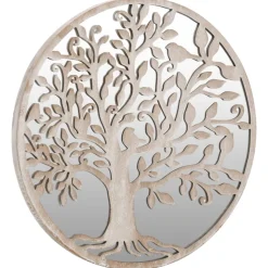 vidaXL Spiegel rond 40x2,5 cm ijzer zandkleurig