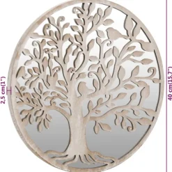 vidaXL Spiegel rond 40x2,5 cm ijzer zandkleurig