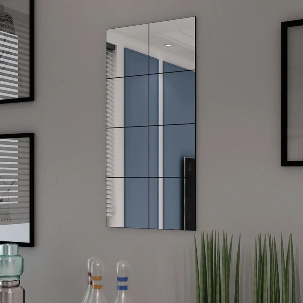 vidaXL Spiegeltegels frameloos 8 st 20,5 cm glas
