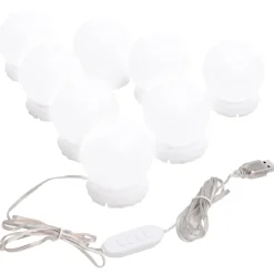 vidaXL Spiegelverlichting met 8 LED-lampen warmwit en koudwit