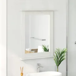 vidaXL Spiegel VIGO Antiek wit 55,5 x 5 x 70 cm Massief grenenhout