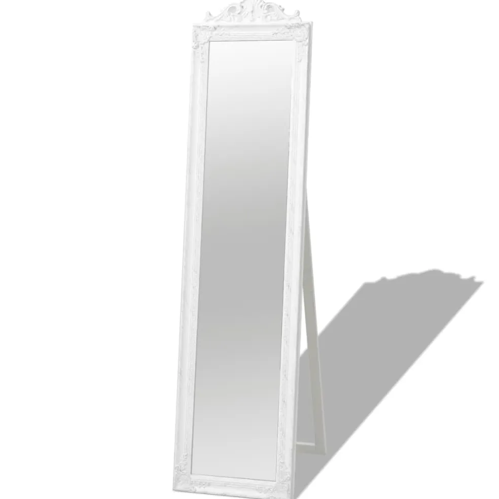 vidaXL Spiegel vrijstaand barok stijl 160x40 cm wit
