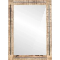 vidaXL Spiegel Wandgemonteerd Bruin en zwart 70 x 50 x 3 cm Glas