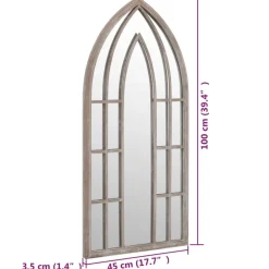 vidaXL Spiegel 100x45 cm ijzer zandkleurig