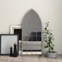 vidaXL Spiegel 100x45 cm ijzer zandkleurig