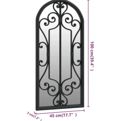 vidaXL Spiegel 100x45 cm ijzer zwart