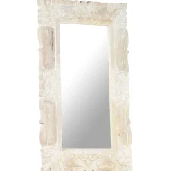 vidaXL Spiegel 80x50 cm massief mangohout wit