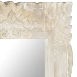 vidaXL Spiegel 80x50 cm massief mangohout wit
