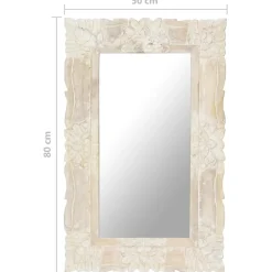 vidaXL Spiegel 80x50 cm massief mangohout wit