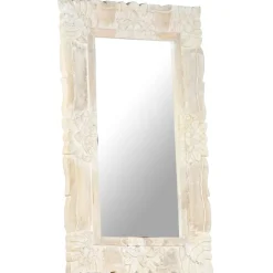 vidaXL Spiegel 80x50 cm massief mangohout wit