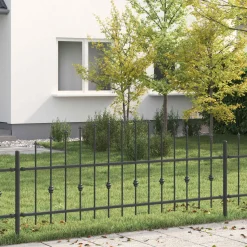 vidaXL Spike Fence ASTEN 200 x 110 cm Gepoedercoat staal Zwart