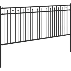 vidaXL Spike Hek BAARLO 200 x 130 cm Gepoedercoat staal Zwart