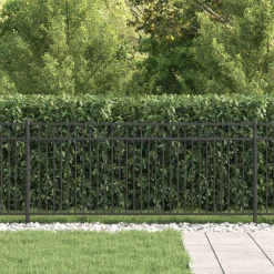 vidaXL Spike Hek BAARLO 200 x 130 cm Gepoedercoat staal Zwart