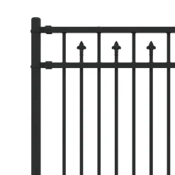 vidaXL Spike Hek BAARLO 200 x 130 cm Gepoedercoat staal Zwart