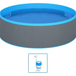 vidaXL Splasher pool met hangende skimmer en pomp 350x90 cm wit
